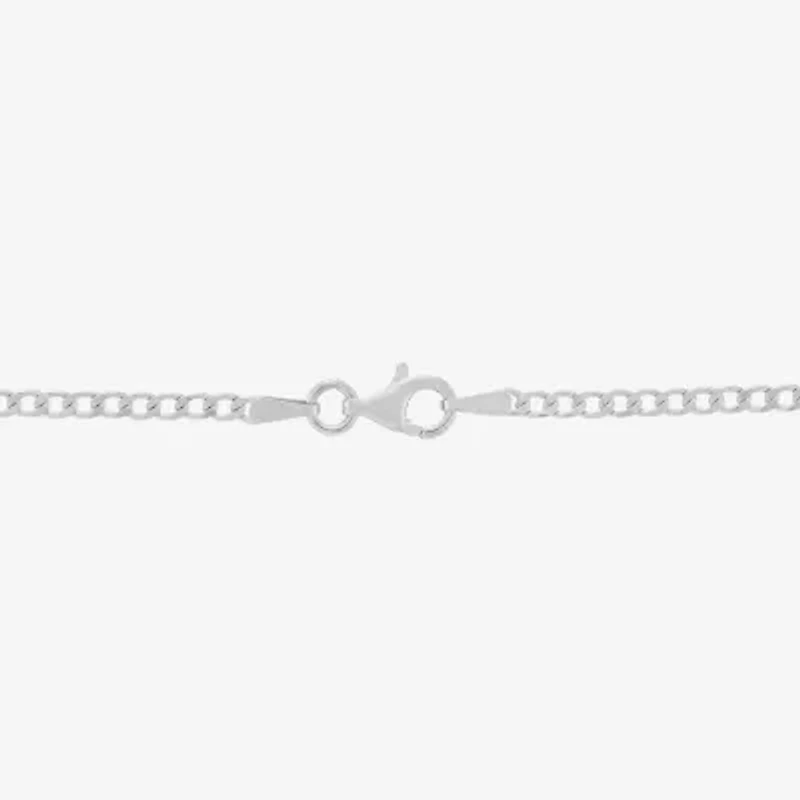 Diamonart American Flag Mens Multi Color Cubic Zirconia Sterling Silver Cross 22 Inch Pendant Necklace