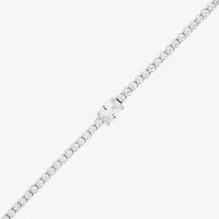 Diamonart Womens Cubic Zirconia Sterling Silver Oval 7.5 Inch Tennis Bracelet