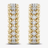 Womens 1/4 CT. T.W. Lab Grown White Diamond 14K Gold Over Silver Sterling Silver 24.6mm Hoop Earrings