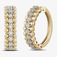 Womens 1/4 CT. T.W. Lab Grown White Diamond 14K Gold Over Silver Sterling Silver 24.6mm Hoop Earrings