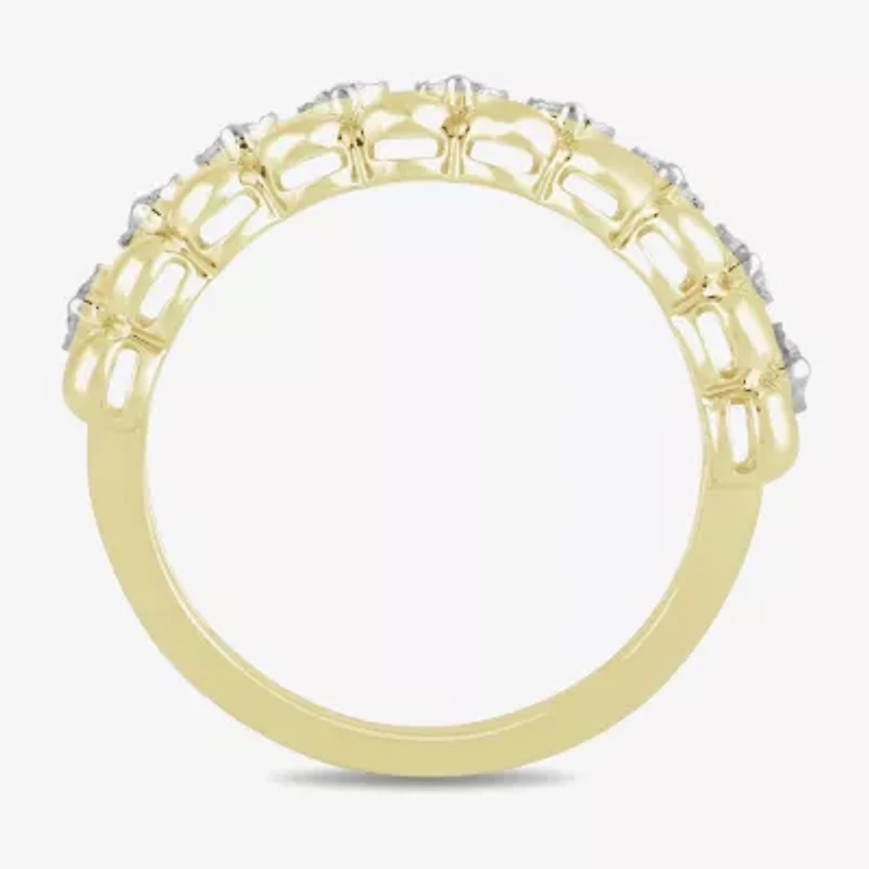Womens 1/4 CT. T.W. Lab Grown White Diamond 14K Gold Over Silver Sterling Band