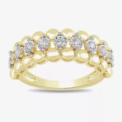 Womens 1/4 CT. T.W. Lab Grown White Diamond 14K Gold Over Silver Sterling Band