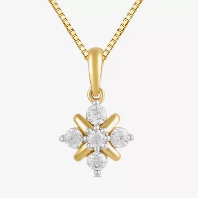 Womens 1/4 CT. T.W. Lab Grown White Diamond 14K Gold Over Silver Sterling Silver 18 Inch Pendant Necklace