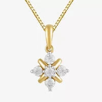 Womens 1/4 CT. T.W. Lab Grown White Diamond 14K Gold Over Silver Sterling Silver 18 Inch Pendant Necklace
