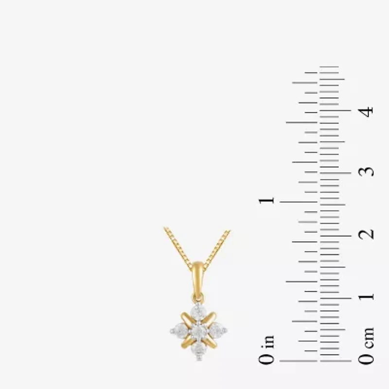 Womens 1/4 CT. T.W. Lab Grown White Diamond 14K Gold Over Silver Sterling Silver 18 Inch Pendant Necklace