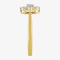 Womens 1/4 CT. T.W. Lab Grown White Diamond 14K Gold Over Silver Sterling Cocktail Ring