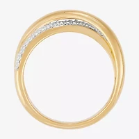 (H-I,Si1-Si2) Womens 1/4 CT. T.W. Lab Grown White Diamond 14K Gold Over Silver Sterling Crossover Band