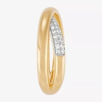 (H-I,Si1-Si2) Womens 1/4 CT. T.W. Lab Grown White Diamond 14K Gold Over Silver Sterling Crossover Band