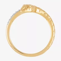 (H-I, Si2) Snake Womens Diamond Accent Lab Grown White 14K Gold Over Silver Bypass  Band