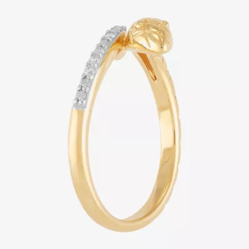 (H-I, Si2) Snake Womens Diamond Accent Lab Grown White 14K Gold Over Silver Bypass  Band