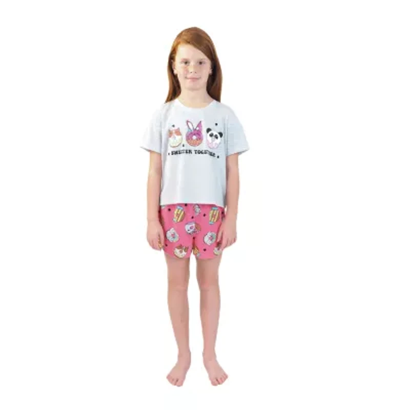 Dots & Dreams Little & Big Kid Girls Round Neck Short Sleeve 3-pc. Pajama Sets
