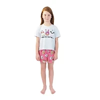 Dots & Dreams Little & Big Kid Girls Round Neck Short Sleeve 3-pc. Pajama Sets