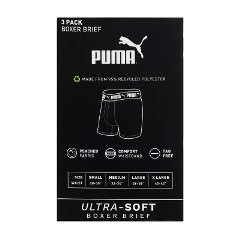 PUMA Ultra Soft Mens 3 Pack Boxer Briefs Psp25m152980