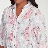 Alfred Dunner Estate Of Mind Womens 3/4 Sleeve Blouse