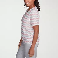 Alfred Dunner Estate Of Mind Womens Crew Neck Short Sleeve T-Shirt