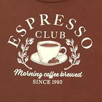 Jerry Leigh Espresso Club Semi Fit Tee Womens Crew Neck Short Sleeve Modern Juniors Graphic T-Shirt