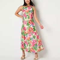 Willow Glenn Womens Sleeveless Floral Maxi Dress