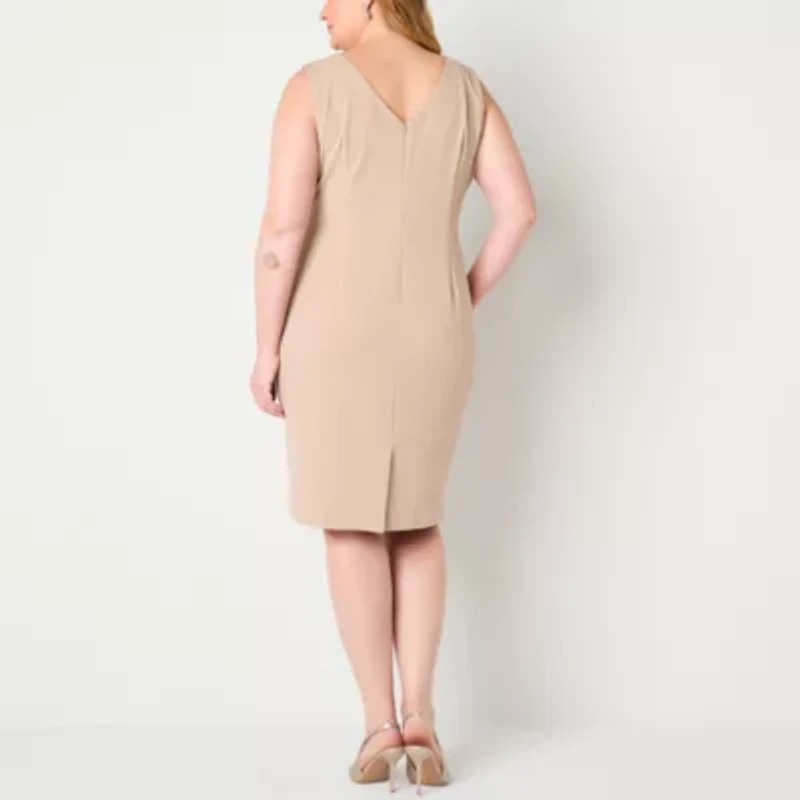 Maya Brooke Womens Jacket Dress Plus