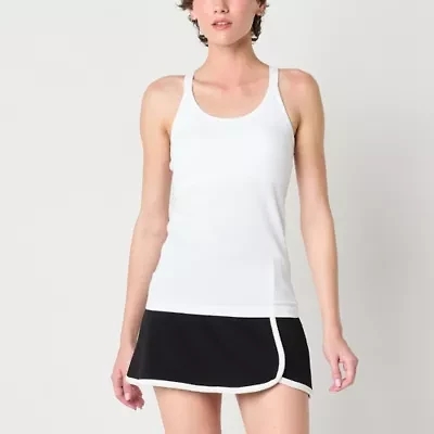 Arizona Womens Juniors Scoop Neck Sleeveless Active Tank Top