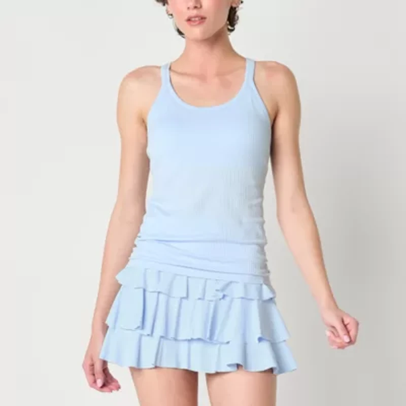 Arizona Womens Juniors Scoop Neck Sleeveless Active Tank Top