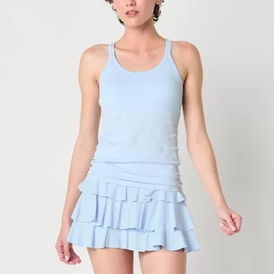 Arizona Womens Juniors Scoop Neck Sleeveless Active Tank Top