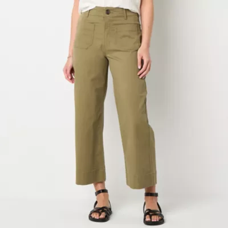 a.n.a Womens Straight Highest Rise Cropped Pant