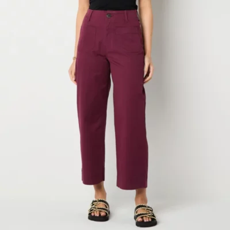 a.n.a Womens Straight Highest Rise Cropped Pant