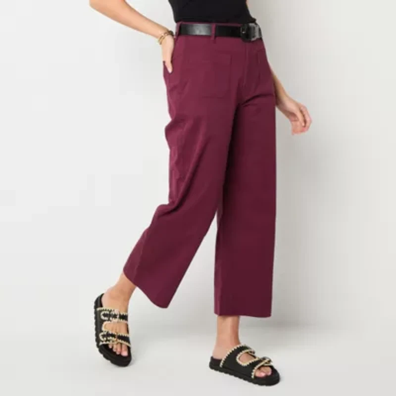 a.n.a Womens Straight Highest Rise Cropped Pant