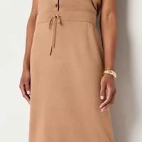 Liz Claiborne Womens Mid Rise Midi A-Line Skirt