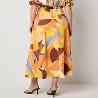 Worthington Womens Long Full Skirt Plus