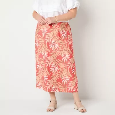 Liz Claiborne Womens Mid Rise Midi A-Line Skirt-Plus