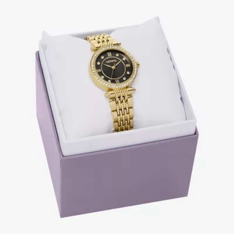 Geneva Womens Crystal Accent Gold Tone Bracelet Watch Fmdjm318