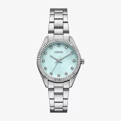 Geneva Womens Crystal Accent Silver Tone Bracelet Watch Fmdjm320