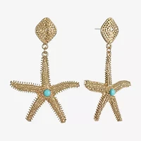 Bijoux Bar Womens Blue Glass Hypoallergenic Drop Earrings