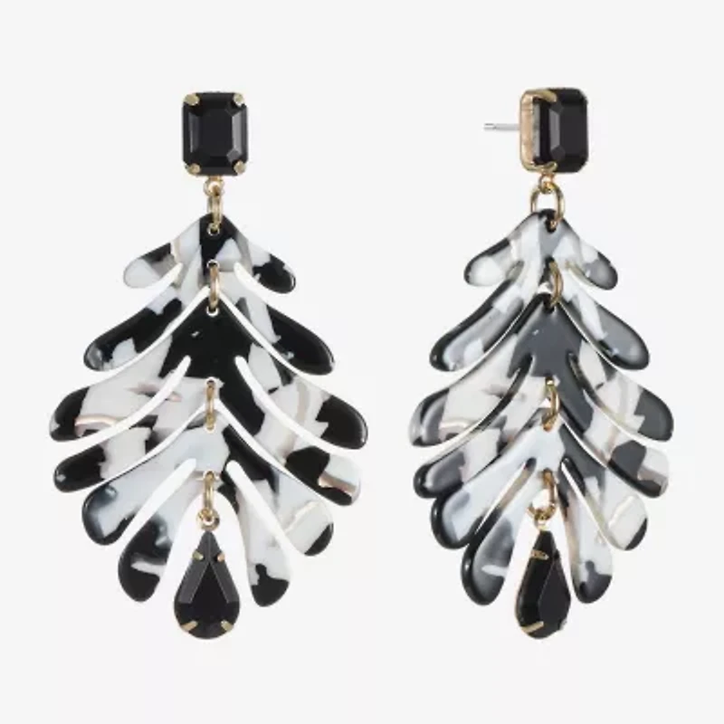 Bijoux Bar Womens Black Glass Hypoallergenic Drop Earrings