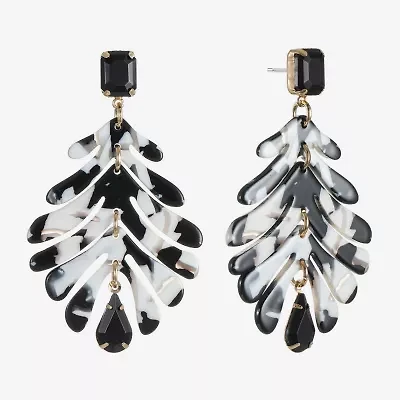 Bijoux Bar Womens Black Glass Hypoallergenic Drop Earrings