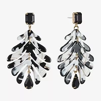 Bijoux Bar Womens Black Glass Hypoallergenic Drop Earrings