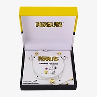 Disney Classics Womens Cubic Zirconia 10K Gold Over Brass Pure Silver Over Brass Peanuts Snoopy Charm Bracelet