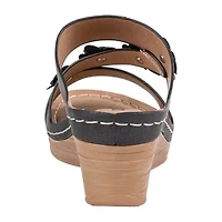 GC Shoes Womens Halia Floral Wedge Sandals