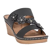 GC Shoes Womens Halia Floral Wedge Sandals