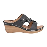 GC Shoes Womens Halia Floral Wedge Sandals