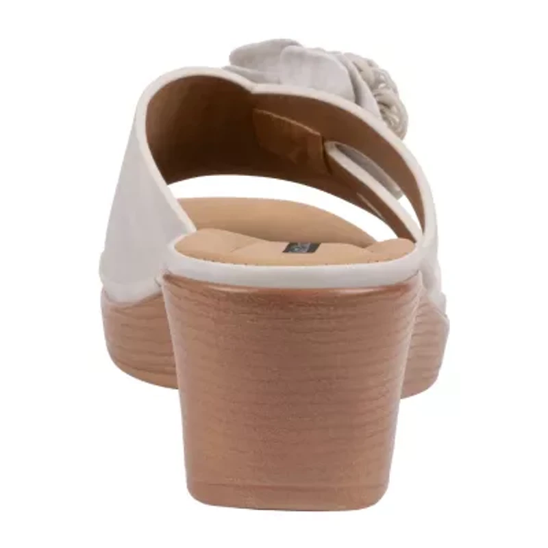 GC Shoes Womens Jenna Floral Wedge Sandals