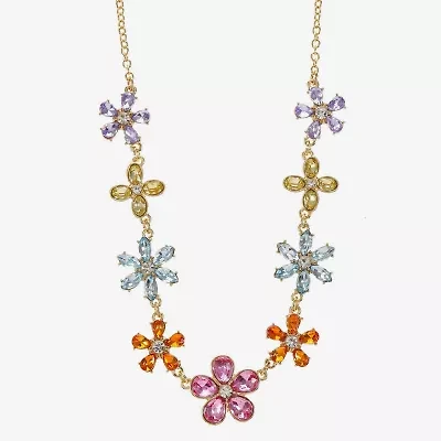 Monet Jewelry Womens Multi Color 17 Inch Collar Necklace