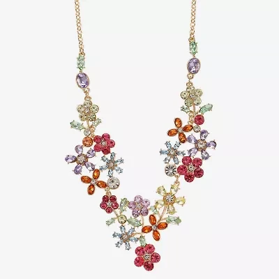 Monet Jewelry Womens Multi Color 18 Inch Statement Necklace