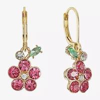 Monet Jewelry Womens Multi Color Glass Flower Drop Earrings