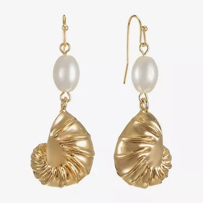 Liz Claiborne Shell Womens Drop Earrings