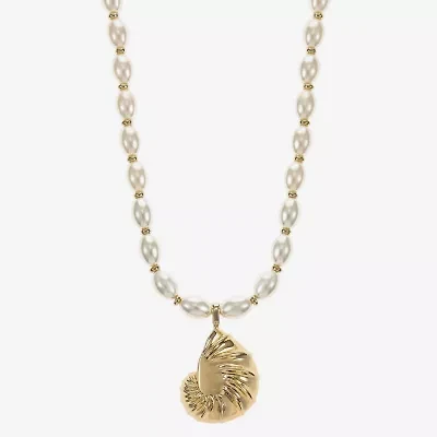Liz Claiborne Shell Womens 17 Inch Pendant Necklace