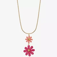 Liz Claiborne Womens Flower 17 Inch Pendant Necklace