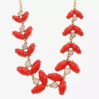 Liz Claiborne Womens White 17 Inch Collar Necklace