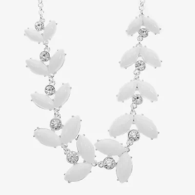 Liz Claiborne Womens White 17 Inch Collar Necklace